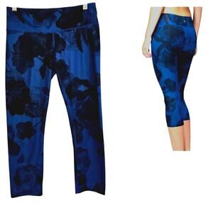 Lululemon Wunder Under Crop II Sz 6 Luxtreme Jumbo Inky Floral Black Inkwell